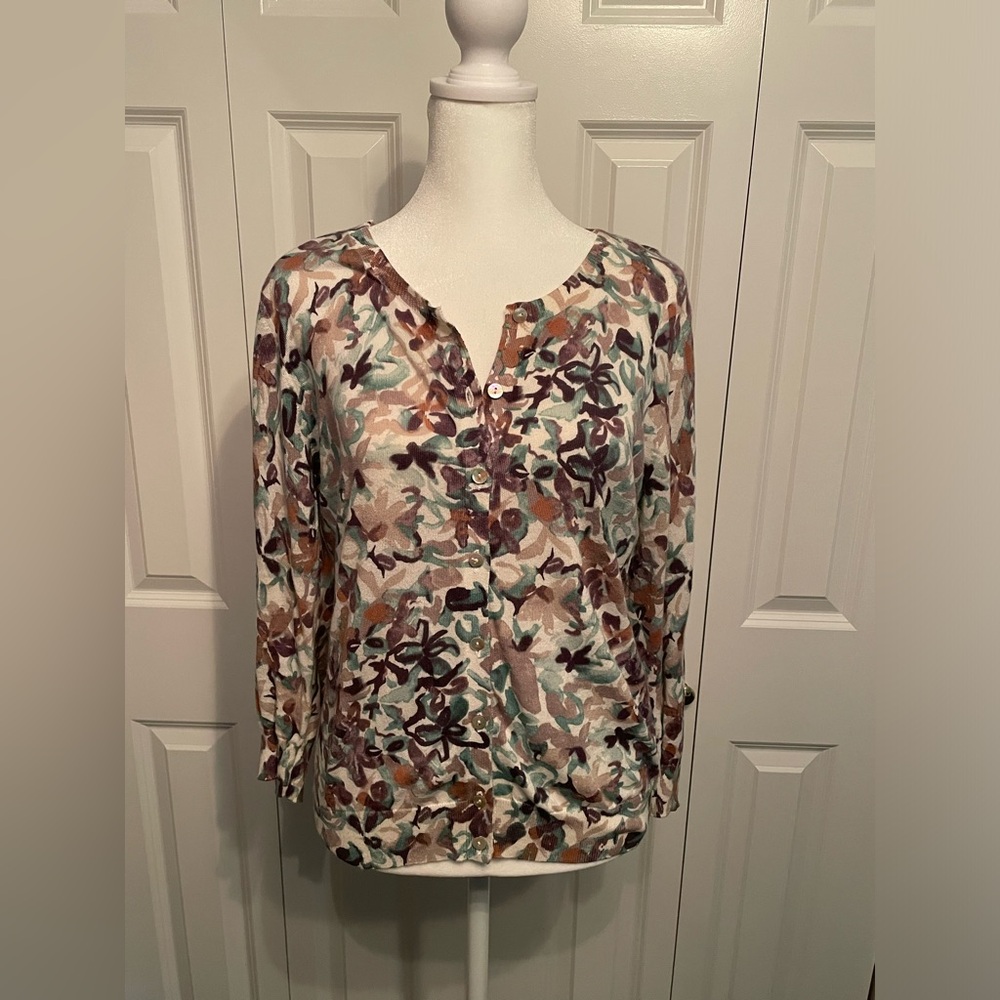 Banana Republic button down floral cardigan